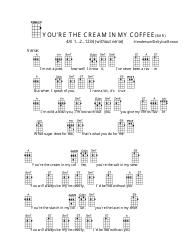 Document preview: Henderson/Desylva/Brown - You're the Cream in My Coffee (Bar) Ukulele Chord Chart