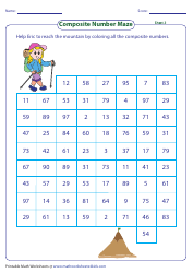 Composite Number Maze Worksheet With Answer Key - Hiking