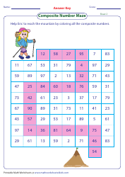 Composite Number Maze Worksheet With Answer Key - Hiking, Page 2