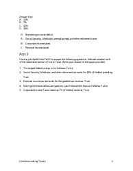 Your Role as a Taxpayer Assessment Answer Sheet - IRS, Understanding Taxes, Page 2