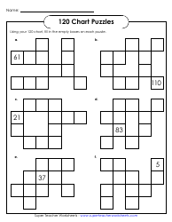 &quot;Blank 120 Chart Puzzle With Answer Key&quot;