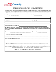 Prior Authorization Request Form - Cvs Caremark Download Printable PDF ...