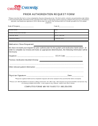 Document preview: Prior Authorization Request Form - Cvs Caremark