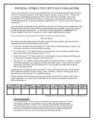 Physical Fitness Test (Pft) Self Evaluation Form