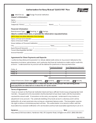 Quick Pay Plan - Pre-authorized Checking Form - Navy Mutual Aid Association - Virginia, Page 2
