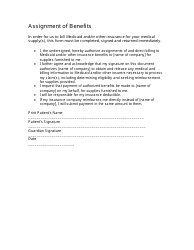 &quot;Medicare Beneficiaries Assignment of Benefits Form&quot;, Page 2
