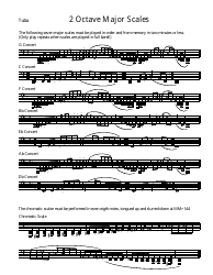 Tuba 2 Octave Major Scale Sheet Download Printable PDF | Templateroller