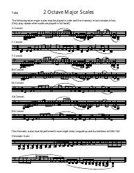 Document preview: Tuba 2 Octave Major Scale Sheet