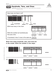 Hundreds, Tens, and Ones Worksheet - Lesson 3
