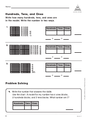 Hundreds, Tens, and Ones Worksheet - Lesson 3, Page 2
