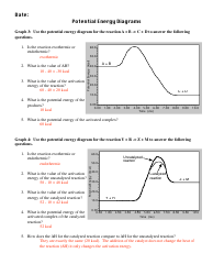 Potential Energy Diagrams Worksheet With Answers, Page 2