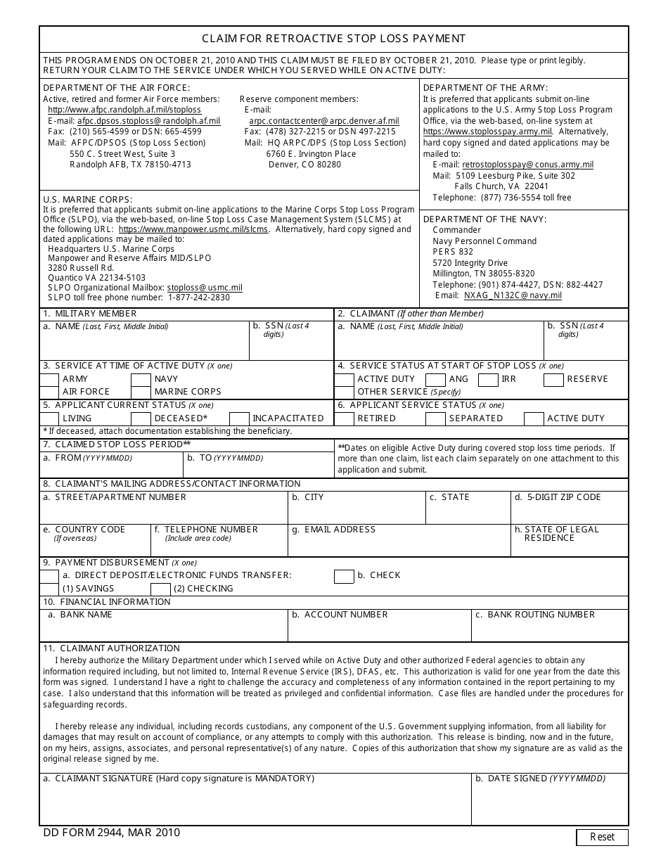 DD Form 2944 - Fill Out, Sign Online and Download Fillable PDF ...