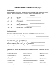 Confidential New Client Intake Form, Page 4