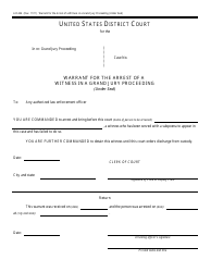 Form AO444 Warrant for the Arrest of a Witness in a Grand Jury Proceeding