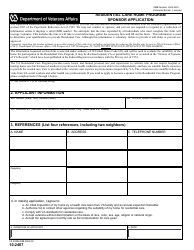 Document preview: VA Form 10-2407 Residential Care Home Program Sponsor Application