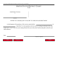 Form AO191 &quot;Report of a Grand Jury's Failure to Concur in an Indictment&quot;