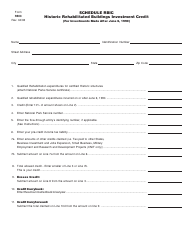 Schedule RBIC Historic Rehabilitated Buildings Investment Credit - West Virginia, Page 2