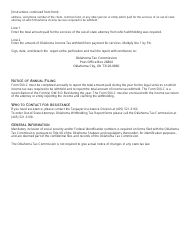 OTC Form OW-9-D Out-of-State Attorneys Oklahoma Withholding Tax Report - Oklahoma, Page 2
